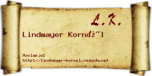 Lindmayer Kornél névjegykártya