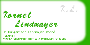 kornel lindmayer business card